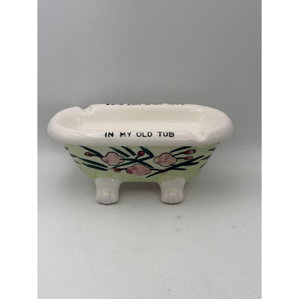 Vintage Ceramic Bathtub Ashtray "Cool Your Hot Butt In My Old Tub"